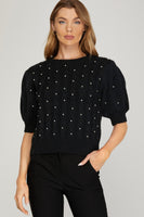BLACK AND PEARL SWEATER