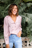 RUFFLE COLLAR AND BUTTON UP