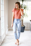 HIGH RISE TWISTED SEAM MOM JEANS KANCAN
