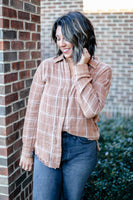 DISTRESSED CHECKERED BUTTON DOWN